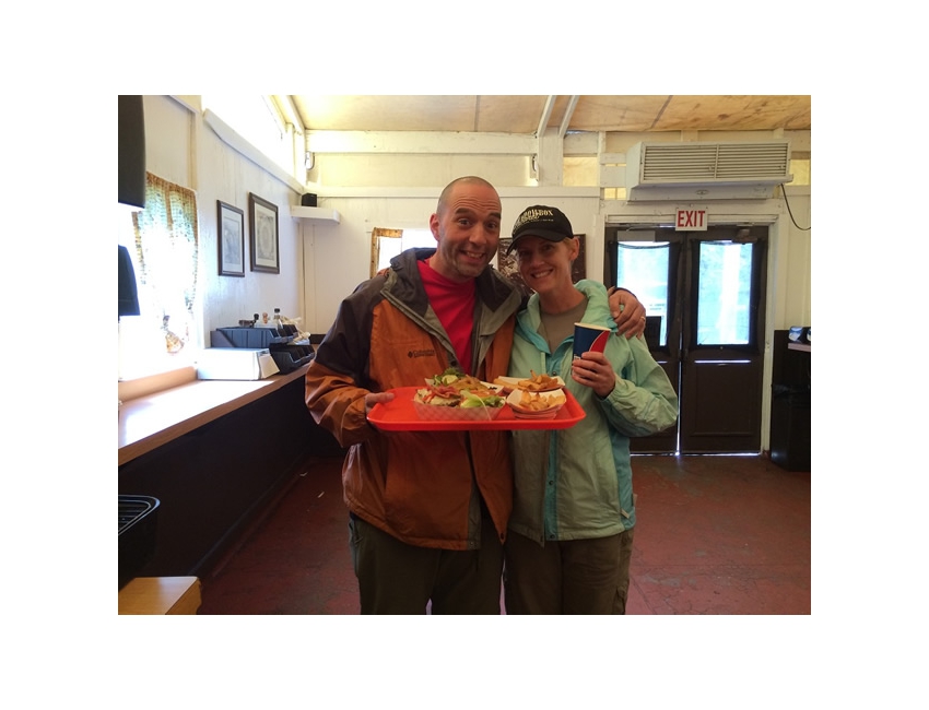 First hot meal off trail